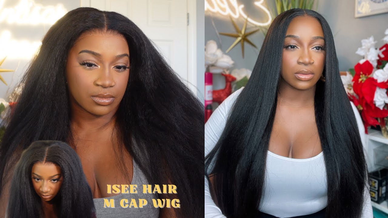 Get Extra 15% OFF ! Isee Hair M-Cap 9*6  HD Lace Wear Go Kinky Straight Wig 24 inches