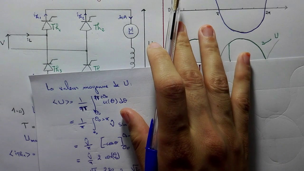 12 .Exercice corrigé-  problème pont tout thyristors monophasé-  part2