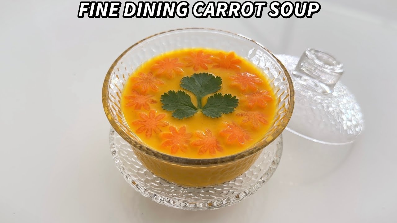 Морковный суп с поджаренным мисо и грецкими орехами, отмеченный звездой Мишлен — изысканное блюдо.