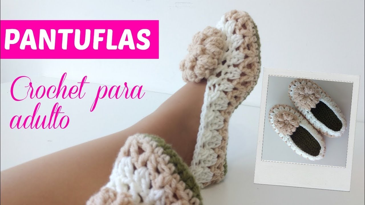 Cómo tejer pantuflas a crochet tamaño adulto