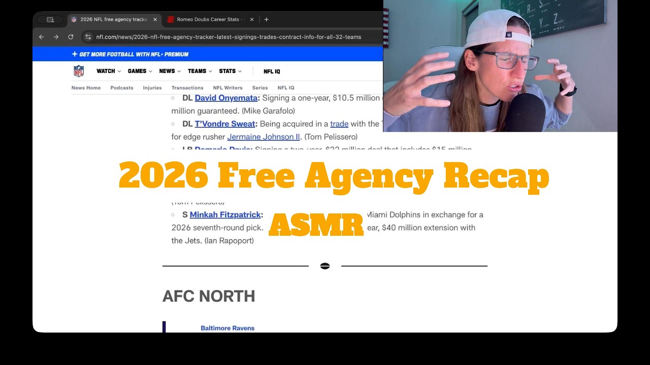 Обзор свободных агентов НФЛ 2026 года 🏈 Уютные ASMR-разговоры о футболе