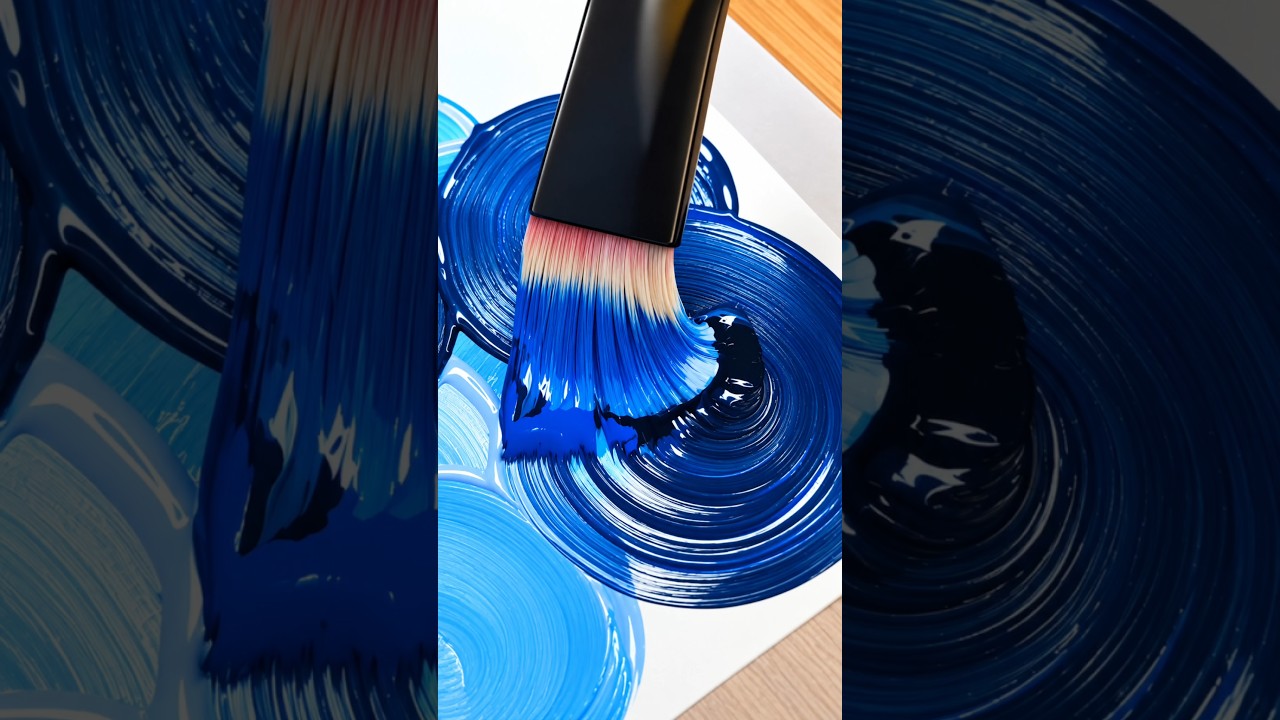 Mixing Blue & Black Paint 🖌️🔥 | Satisfying Art Video #shorts