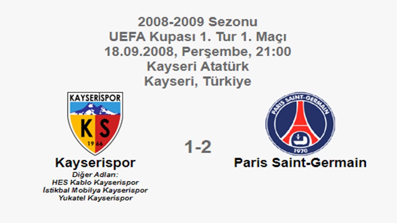 Kayserispor 1-2 Paris Saint-Germain 18.09.2008 - 2008-2009 UEFA Cup 1st Round 1st Leg