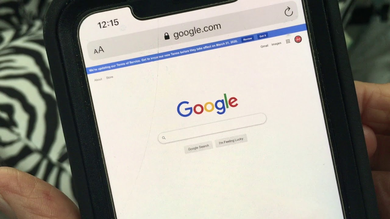 How to find desktop version of Google search page from mobile version in iPhone XS max