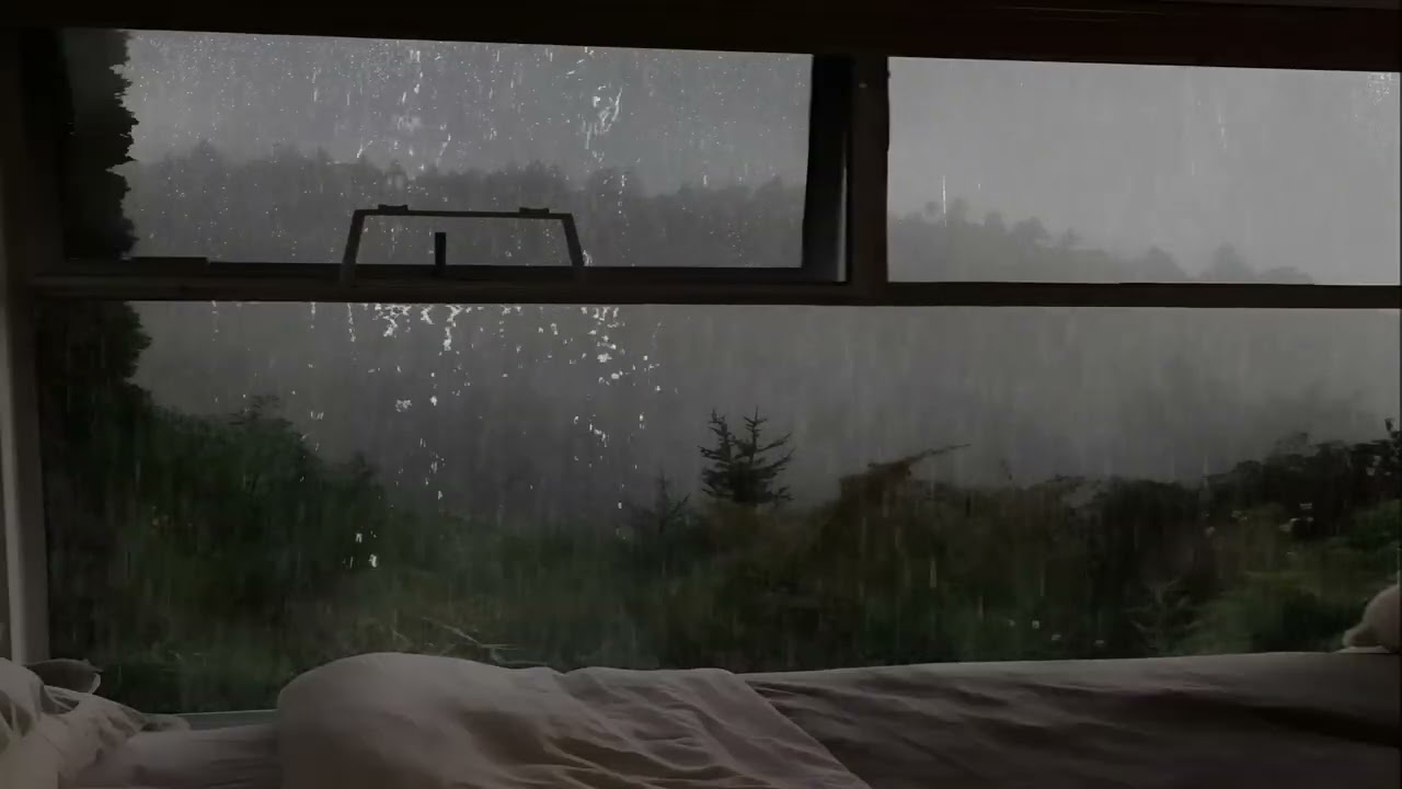 Rain Sounds at Window for Sleep & Relaxation | Calm Night Rain