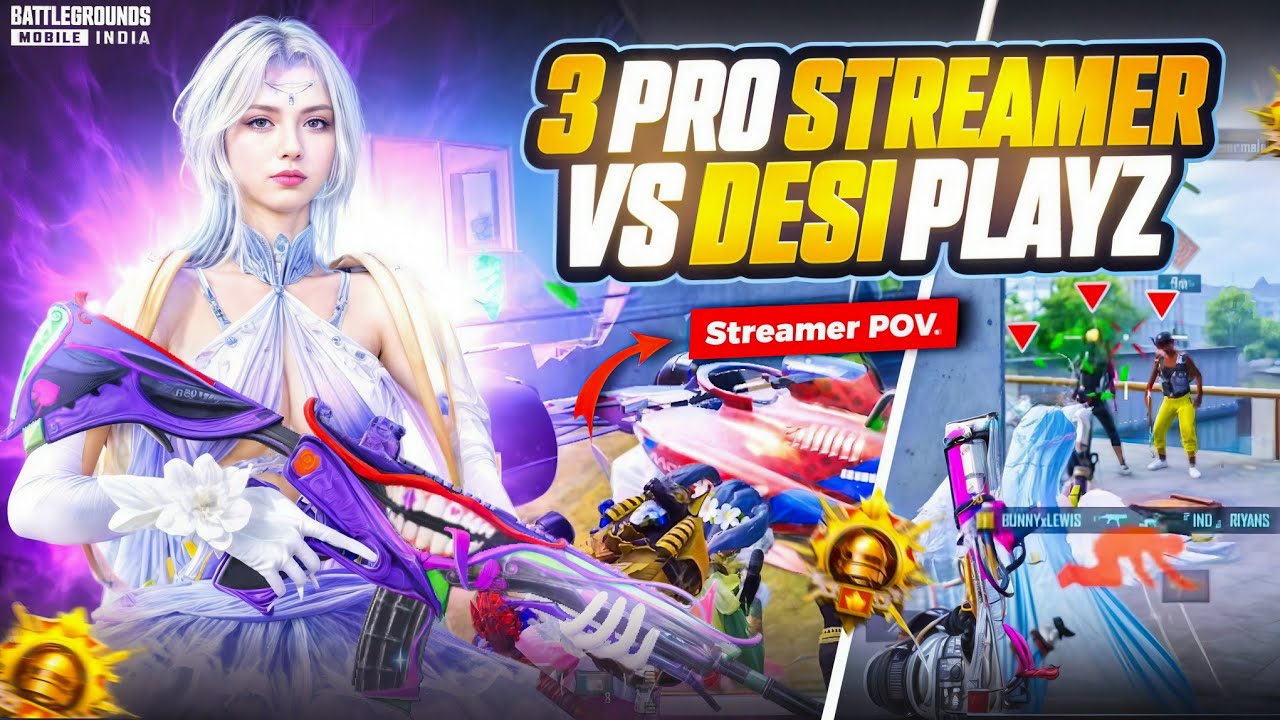 3 Pro Streamers Meet DESi PLAYz 💀🔥 || 15 Royal Pass Giveaway || #bgmi 