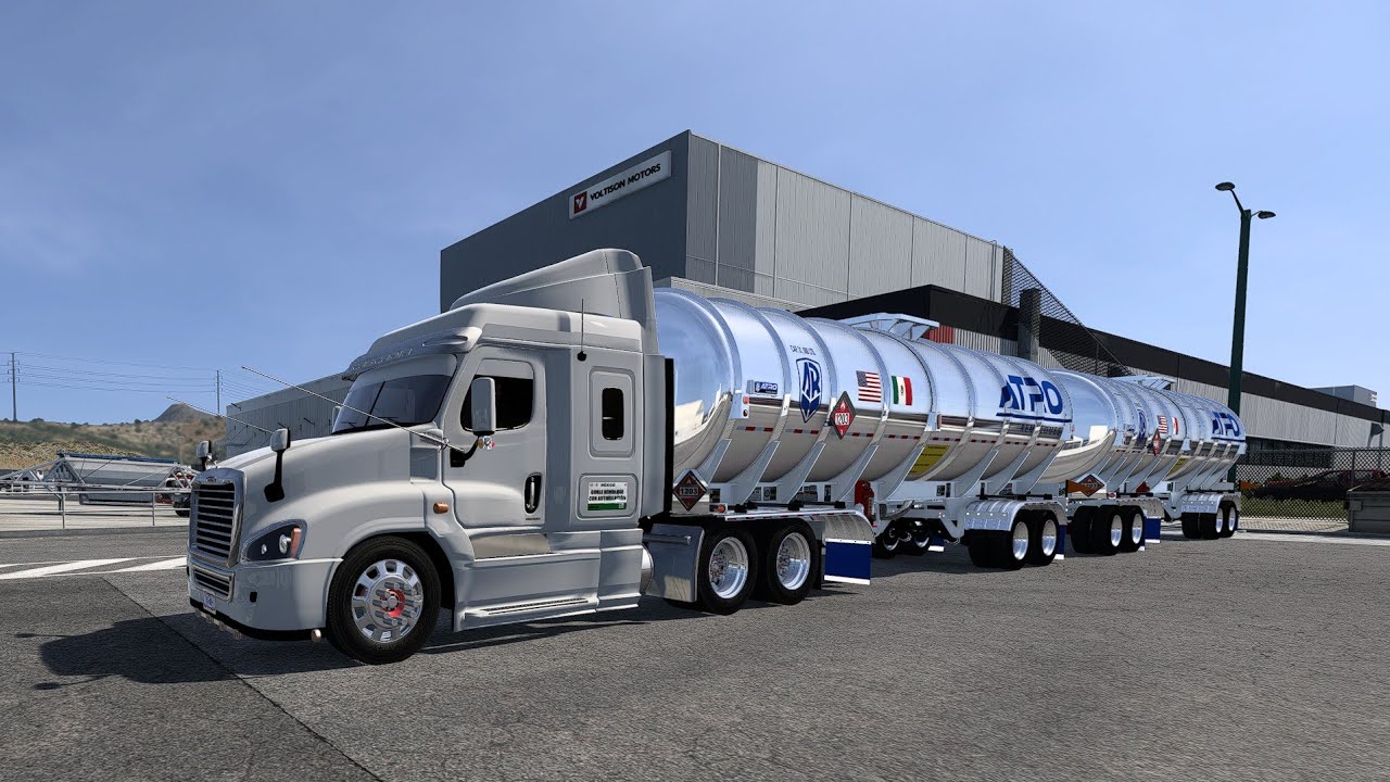 ATS 1,53  CASCADIA MODULAR FULL PIPAS ATRO #ats #full #trucking #longtrailer #gaming