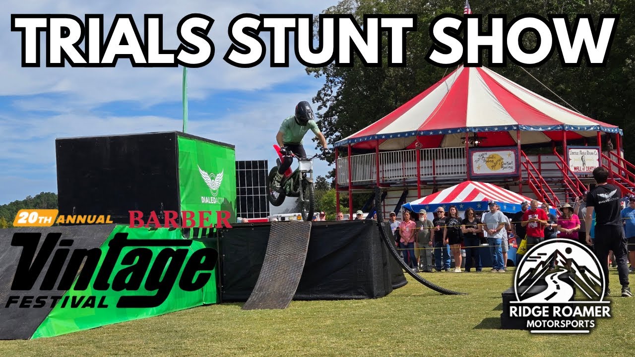 Dialed Action Trials Stunt Show at Barber Vintage Motorcycle Festival 2025