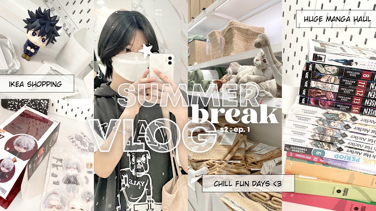 summer break vlog 🍙 | shopping alone at ikea, grocery, manga haul & more fun stuff!