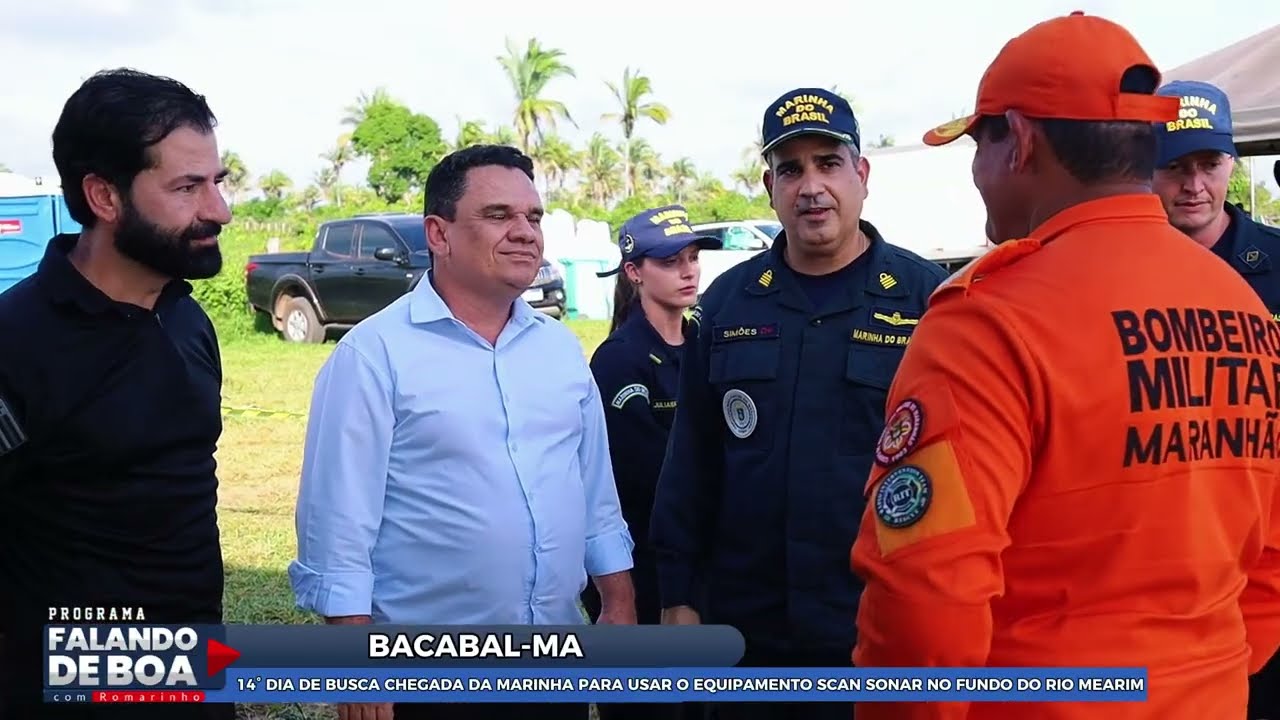 14° DIA DE BUSCA CHEGADA DA MARINHA PARA USAR O EQUIPAMENTO SCAN SONAR NO FUNDO DO RIO MEARIM