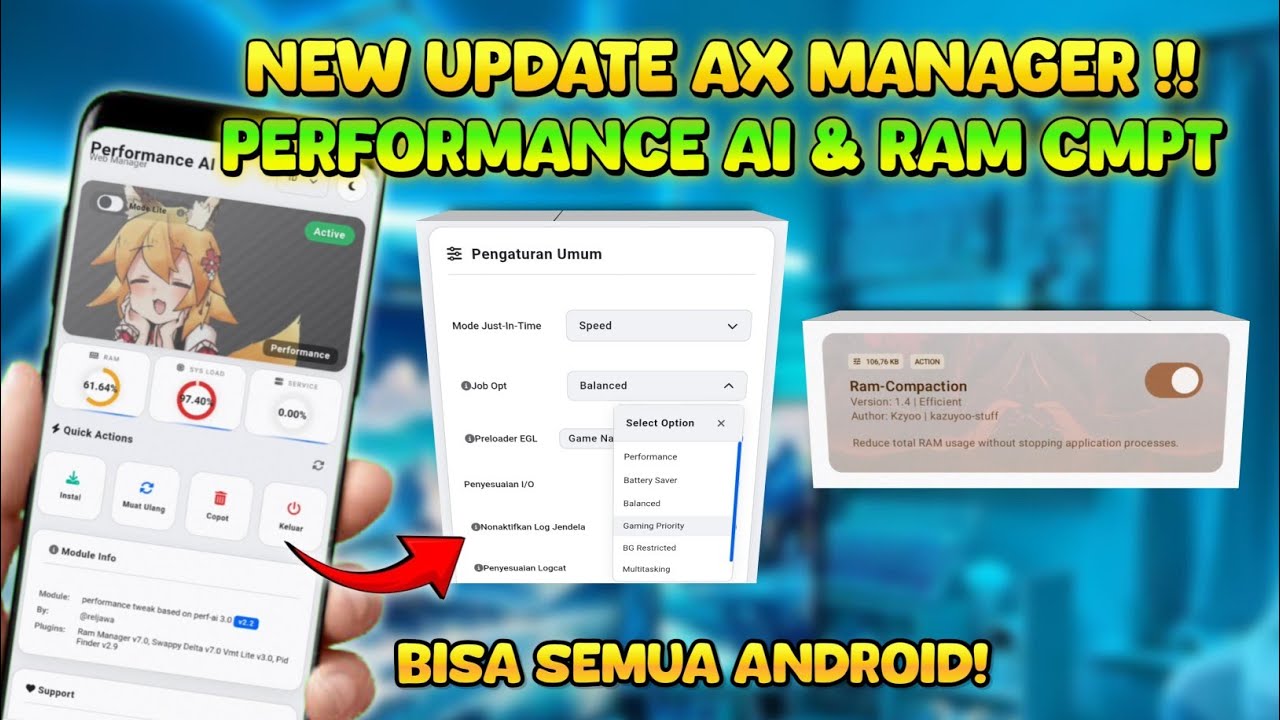 UPDATE🔥Combo Module No Root AX Manager ini Bikin Performa HP Gacor!