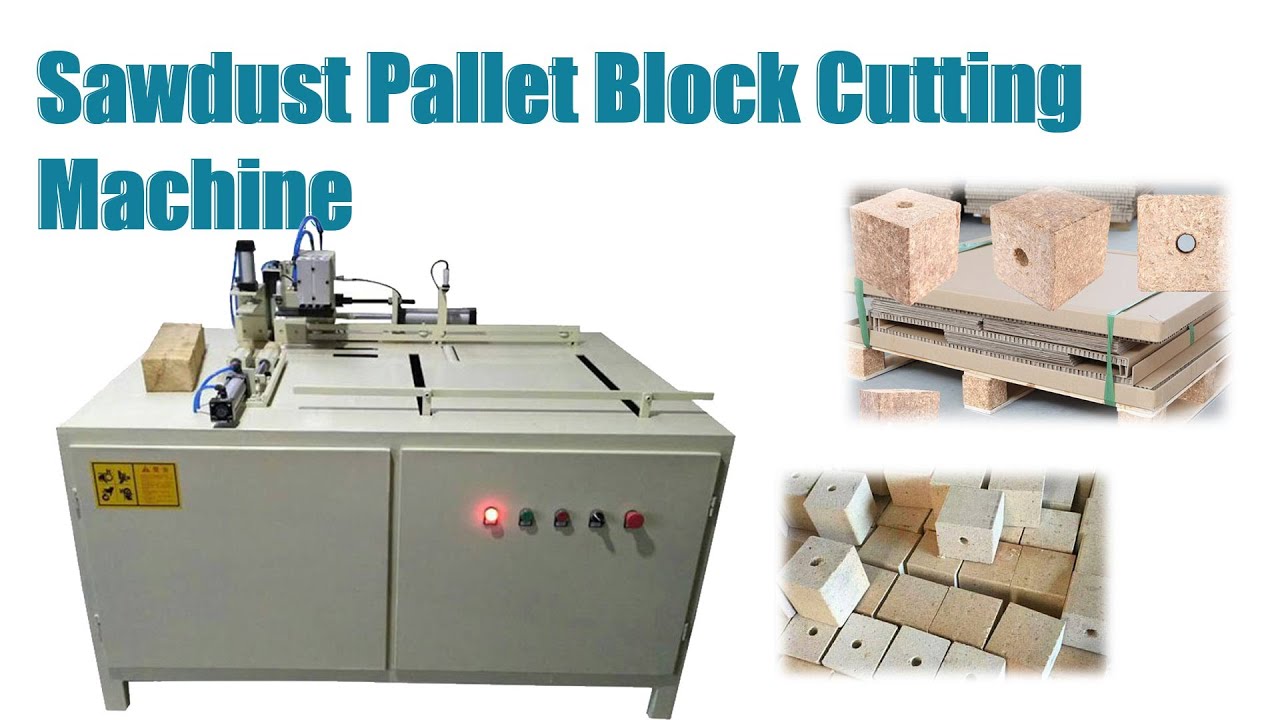 Compressed Pallet Block Cutting Machine | How to cut sawdust pallet blocks with uniform size?