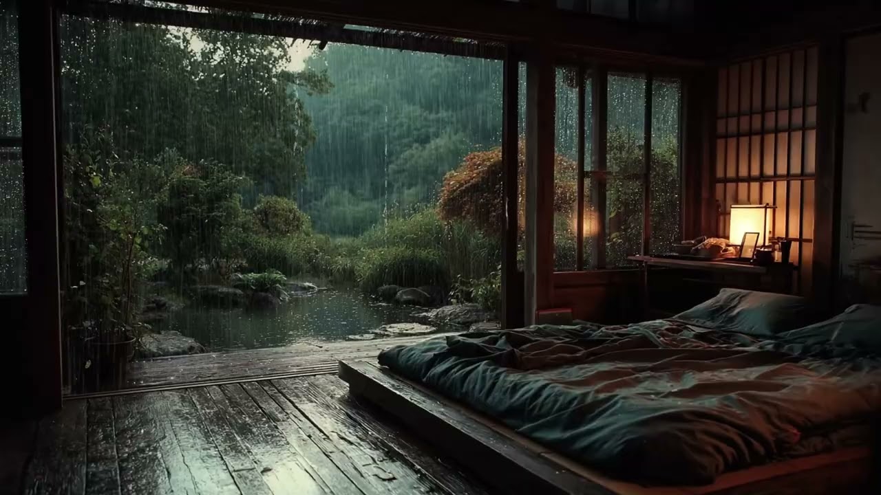 🌧✨ Warm Bedroom Rain Mood | ASMR Ambience for 3 Hours | Calm Focus Stress-Free Rest Meditation