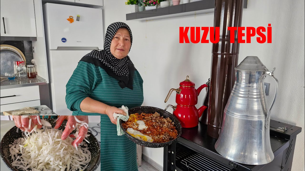 BİR KİLO SOĞAN YENİRMİ SALÇALI BİBERLİ YUMURTALI KIYMALI FIRINDA BİR TEPSİ KUZU