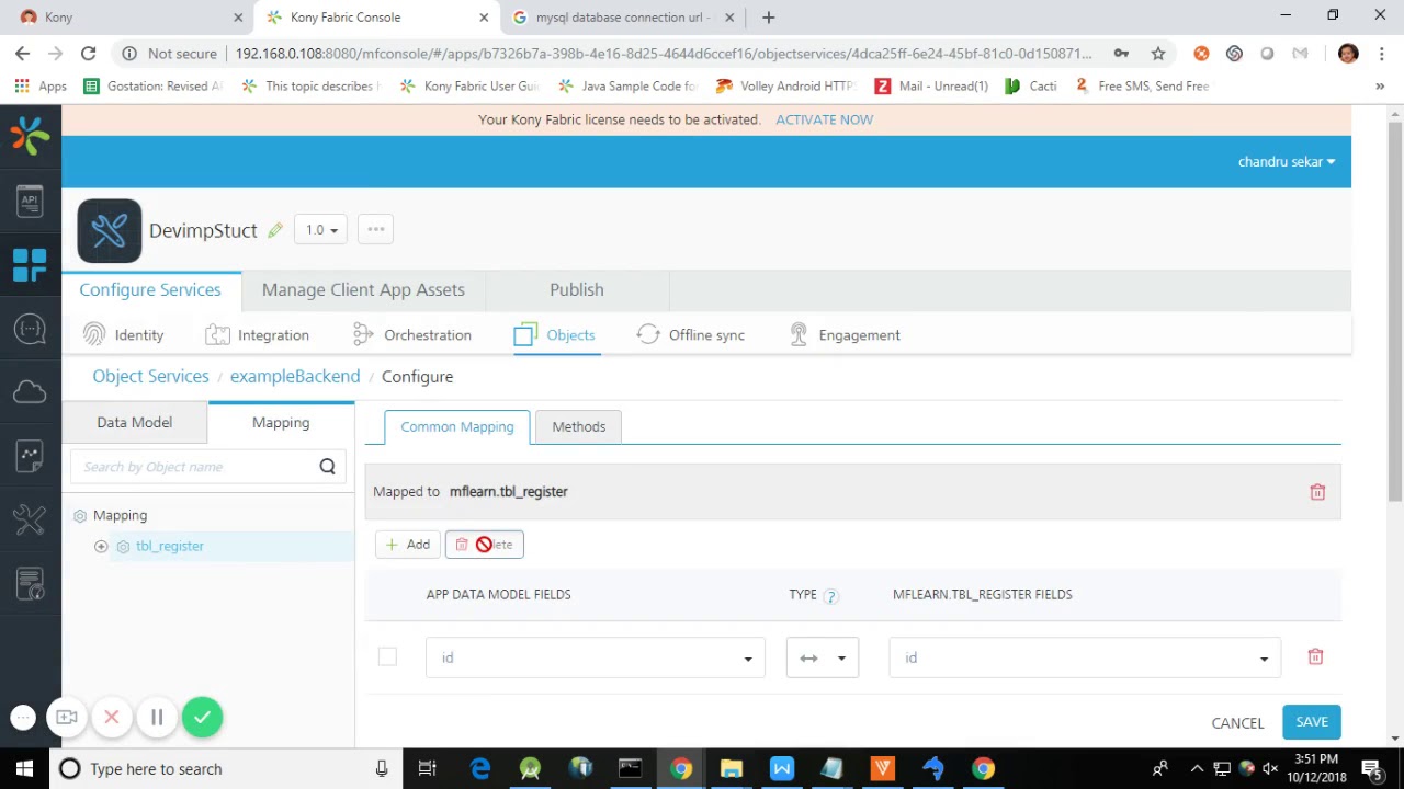 Kony Object Service Integration with Mysql Database