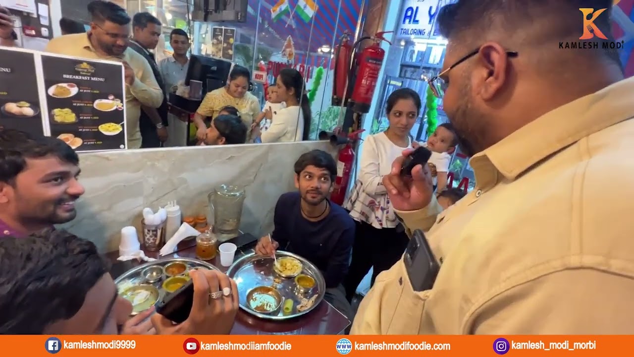 દુબઇ ની સૌથી મોટી ટીફીન સર્વિસ રોજ 500 ટિફિન Gujarati Thal Restaurant મીના બાઝાર ની બેસ્ટ થાળી