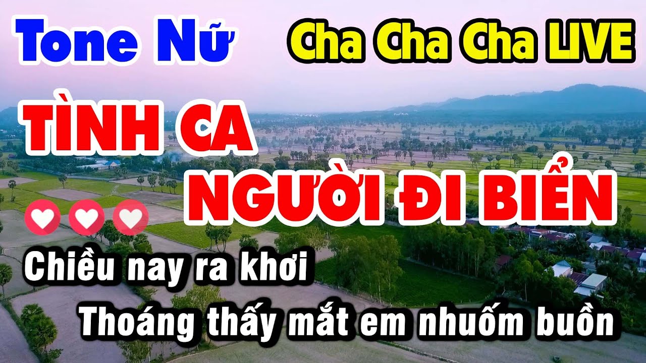 Karaoke Tình Ca Người Đi Biển Tone Nữ CHA CHA CHA | Trống Bass Live Cực Đỉnh Long Ẩn 9669