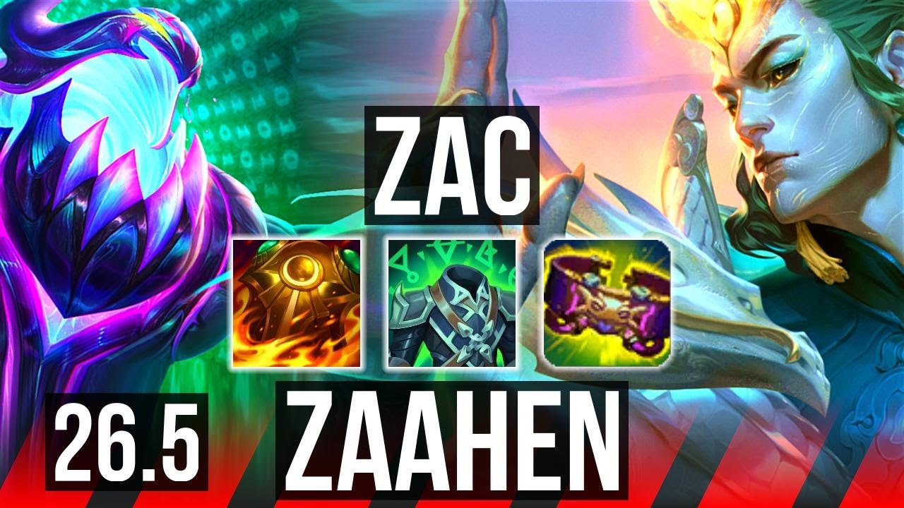 ZAC vs ZAAHEN (TOP) | Good KDA: 11/1/11, 33K damage | KR Master | 26.5