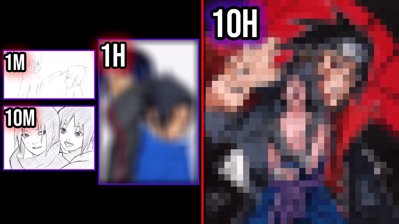 Drawing CHALLENGE |1M, 10M, 1H, 10H| ITACHI and SASUKE [Naruto]