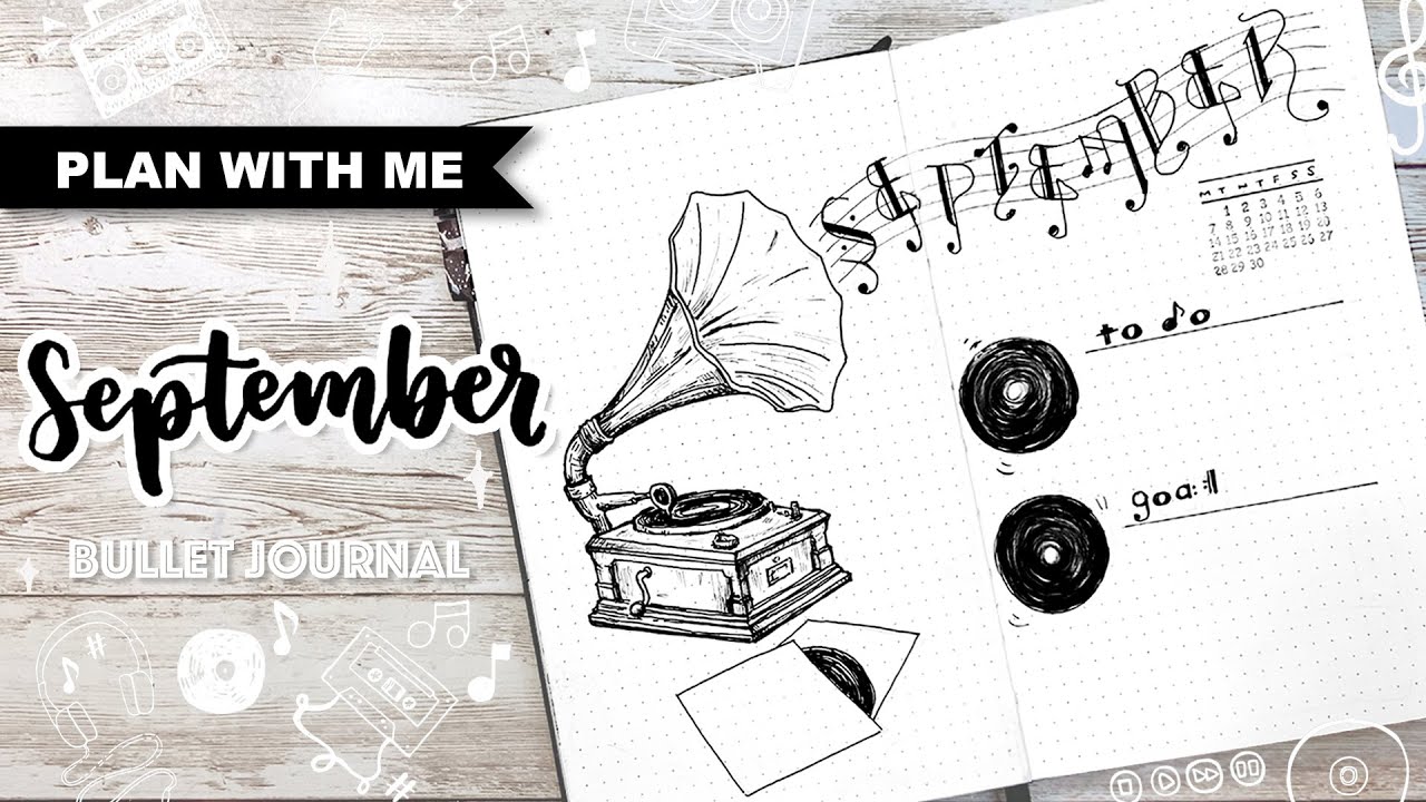 [PLAN WITH ME] Music Theme Bullet Journal | September 2020