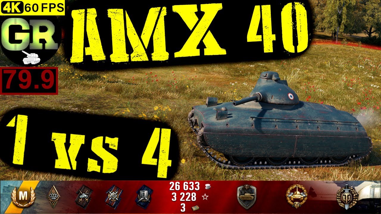 80_World of Tanks AMX 40 WoT Replay - 8 Kills 1.3K DMG(Patch 1.4.0)