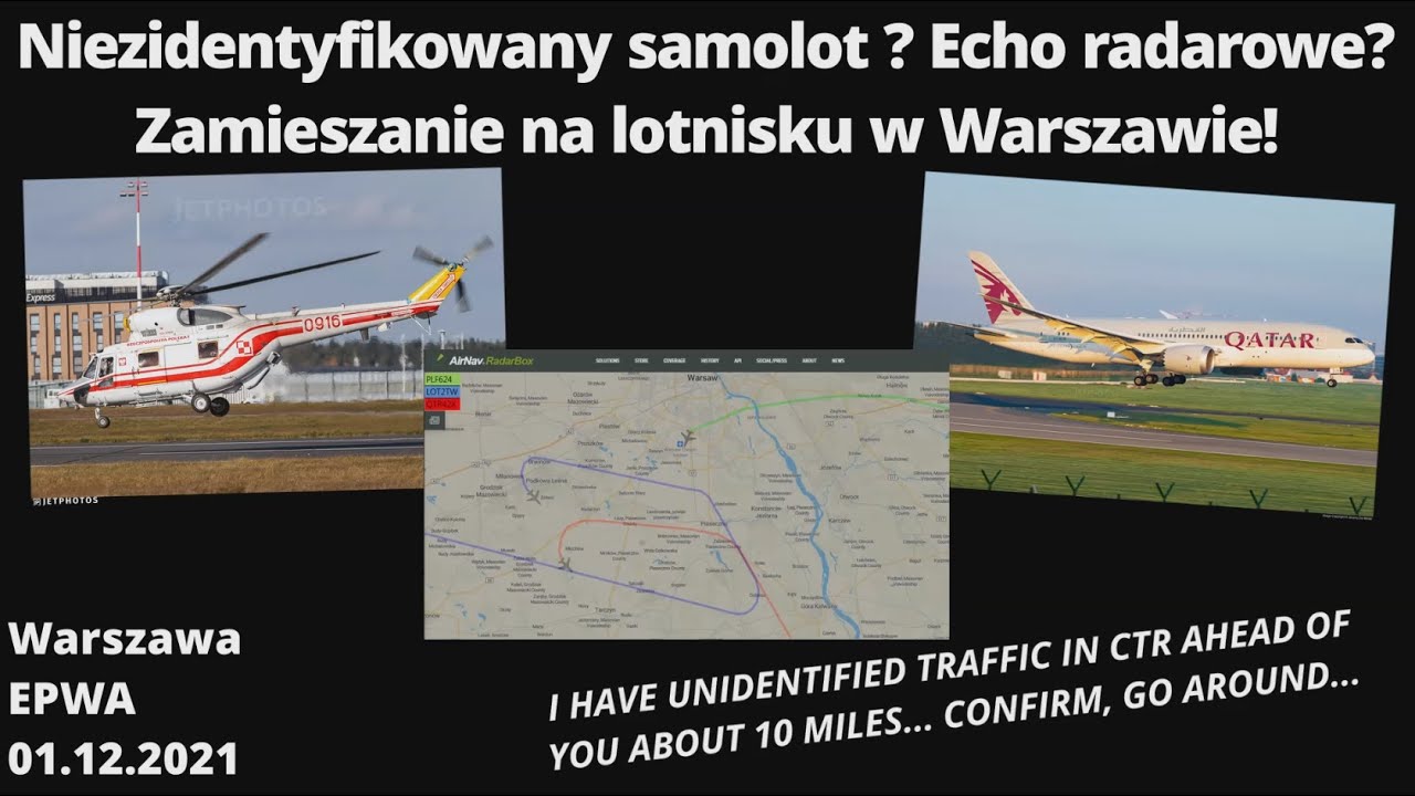 Niezidentyfikowany samolot? Echo radarowe? Zamieszanie w Warszawie! UNIDENTIFIED TRAFFIC IN CTR