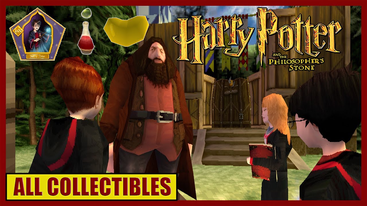 Harry Potter and the Philosopher's Stone 100% - All Collectibles & Secrets (PlayStation)