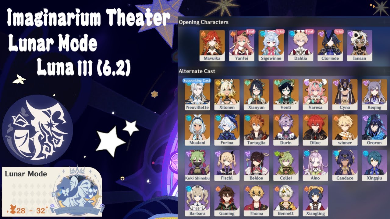 Imaginarium Theater Lunar Mode Luna iii(6.2) Genshin Impact