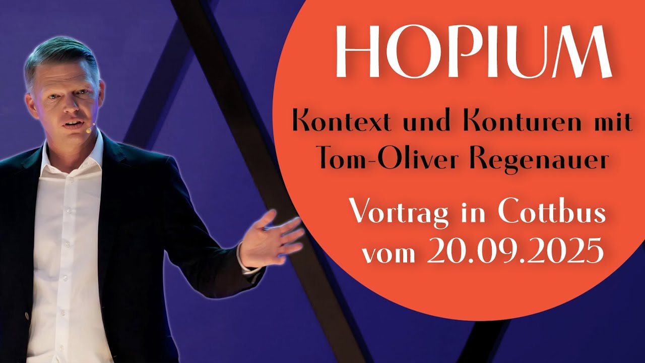 Das Hopium-Gegenmittel | MANOVA pr&auml;sentiert Tom-Oliver Regenauers Vortrag in Cottbus vom 20.9.2025