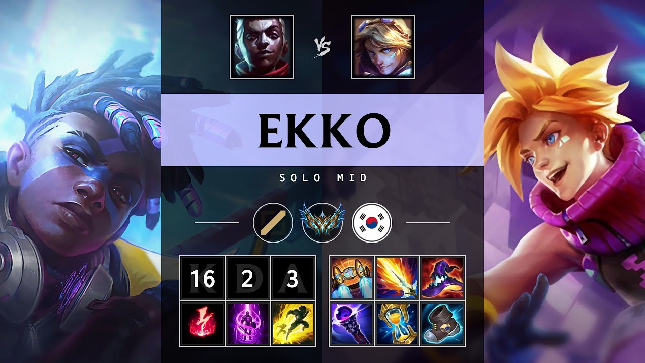 Ekko Mid vs Ezreal: Triple Kill, Legendary - KR Challenger Patch 14.18