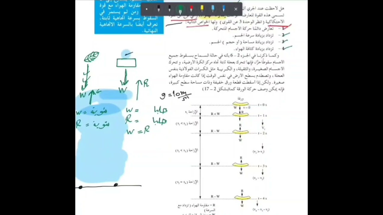 السرعة الاتجاهية النهائية الباب الثاني(المحاضرة رقم7)