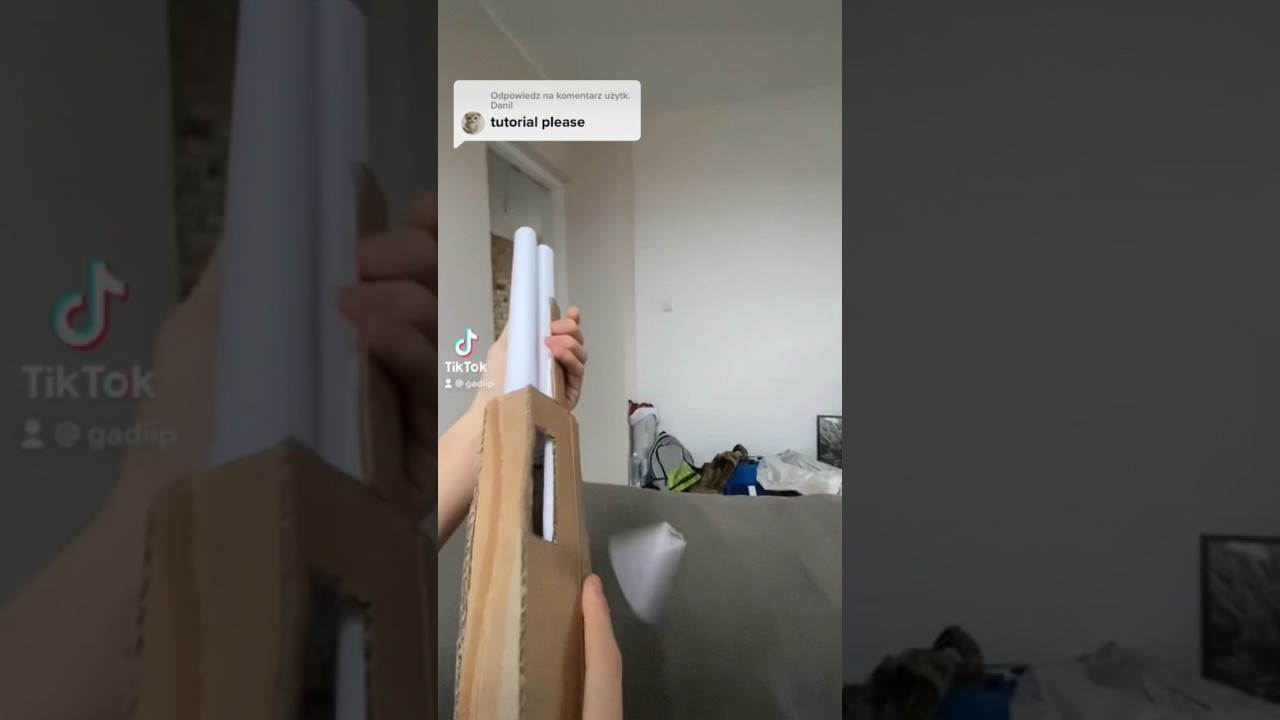 Tutorial for Cardboard shotgun #gun #cardboardgun #cardboard #tutorial #dc #fyp