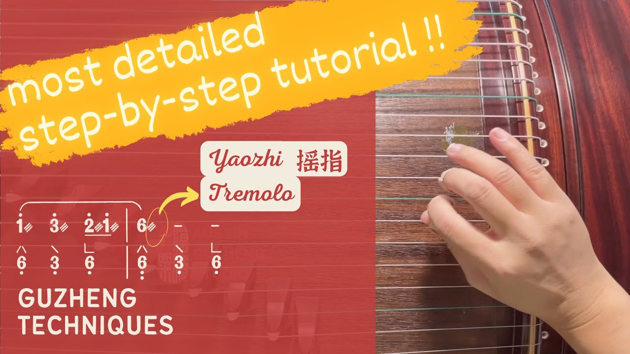 Guzheng 101 [05] Тремоло Yaozhi 摇指 Пошаговое руководство, крупный план [учебное пособие по уроку ...