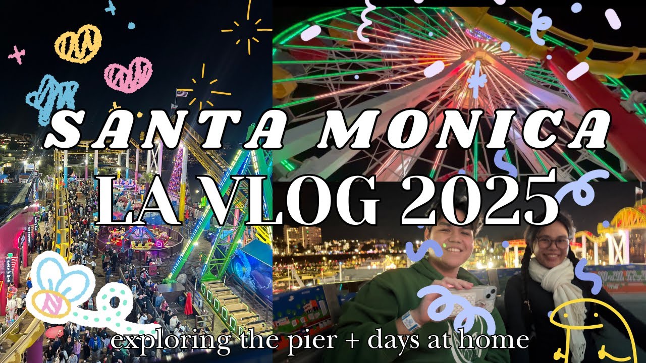 Santa Monica Vlog 🎡 | first days in US, exploring the pier, home vids