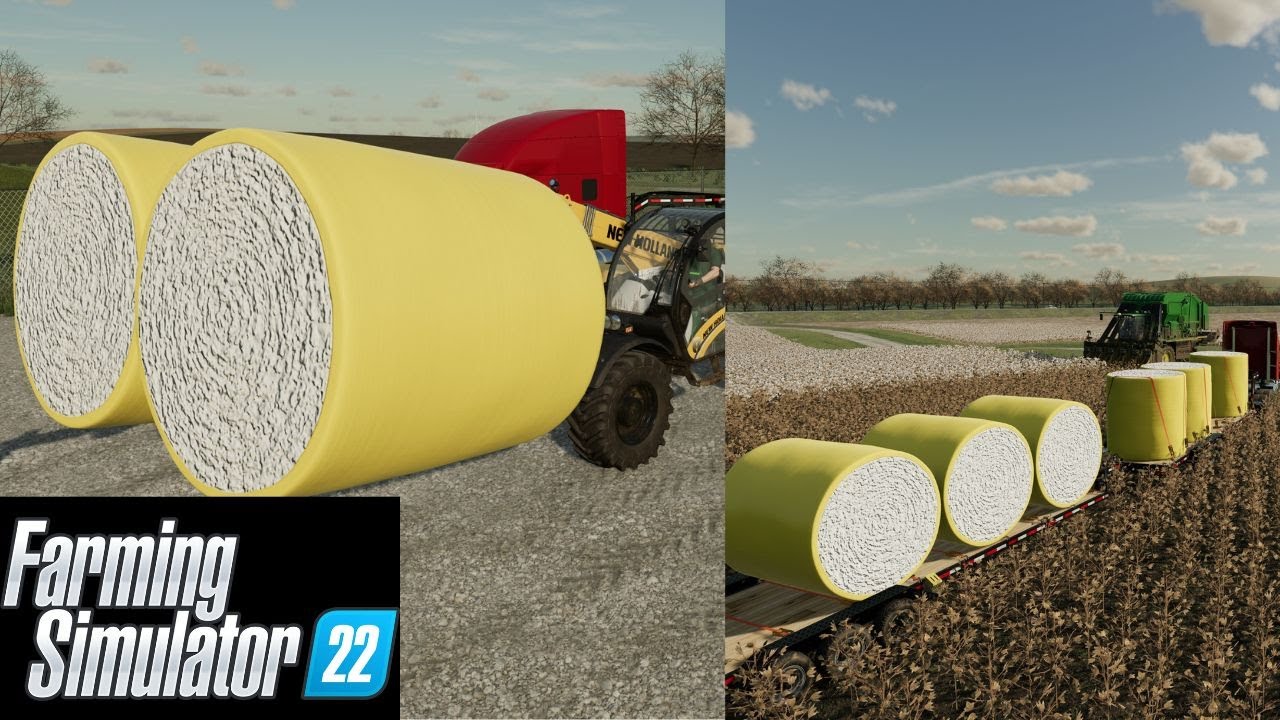 Farm Sim Saturday....Monster cotton round bales and Sorghum