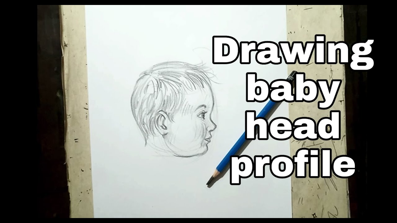 Drawing baby head in profile view | step by step method |