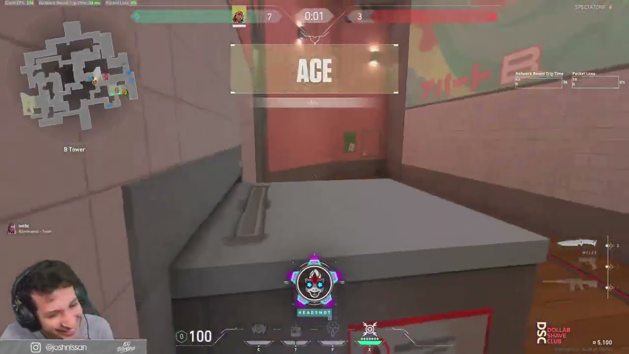100T steel runs through the enemy team to get an ace