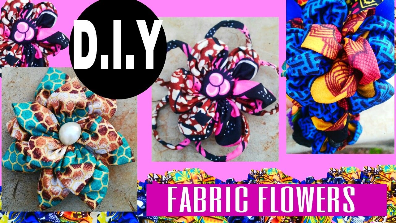 DIY Fabric Flowers African Print 3 TYPES!