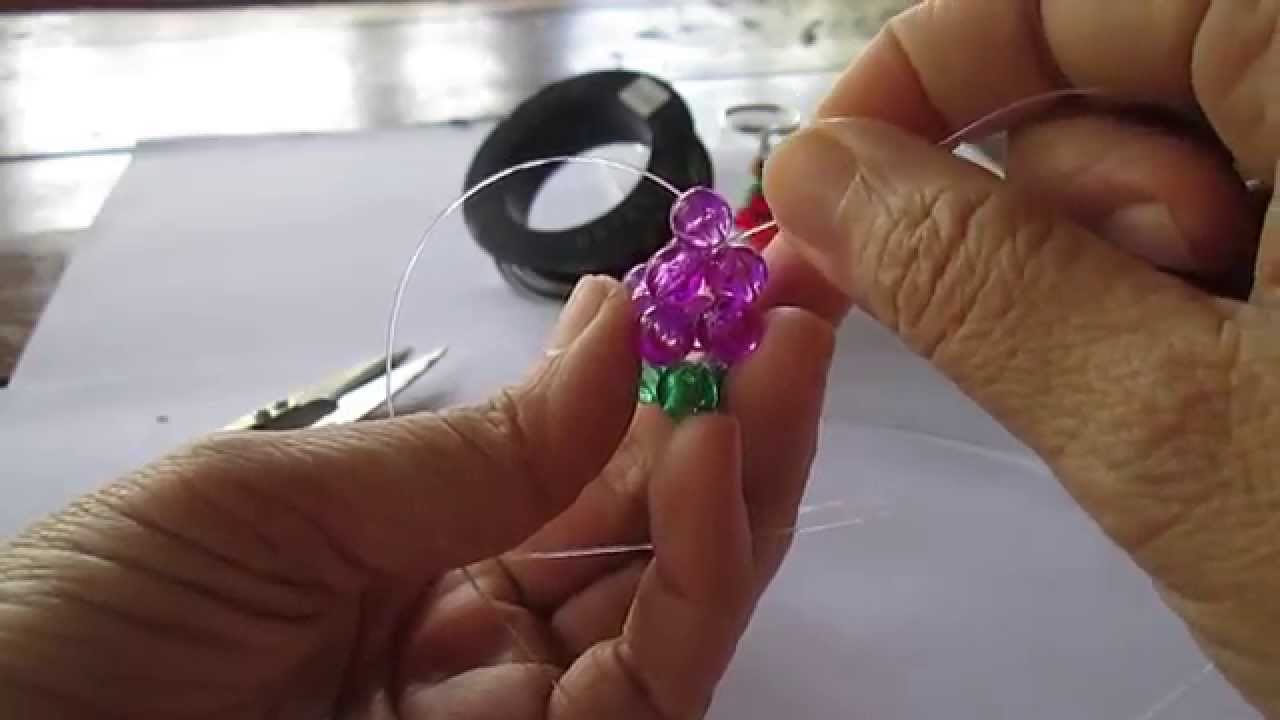 ร้อยลูกปัดเป็นองุ่น ( แบบง่าย) # How to the beads