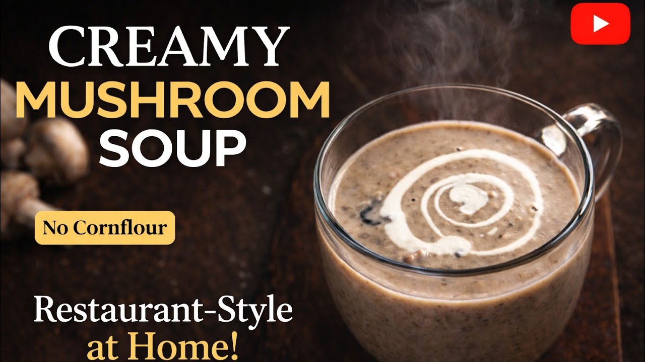 Restaurant-Style Mushroom Soup at Home | No Cornflour