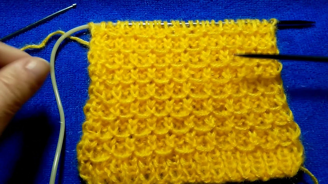 Waffle Knit Stitch - ვაფლისებური ქსოვა