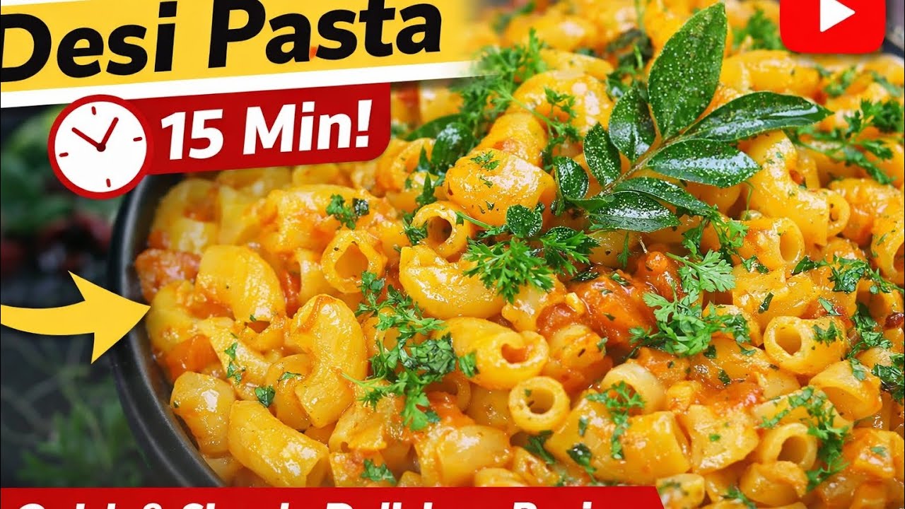 DESI STYLE 🥣🥗PASTA 🍝 IN JUST 15 MIN 😋QUICK AND EASY SIMPLE RECIPE 🍽