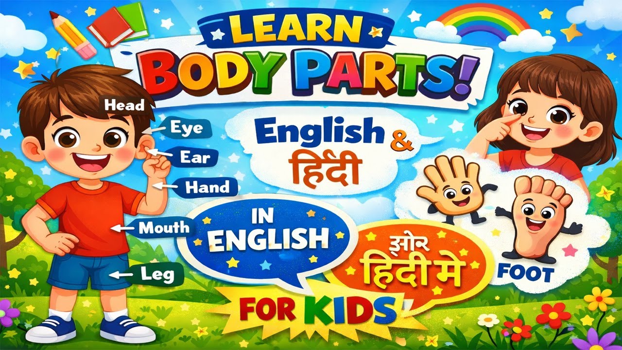 Parts of Body Name | शरीर के अंगों के नाम | Body Parts Name for Kids | Learn English #bodyparts