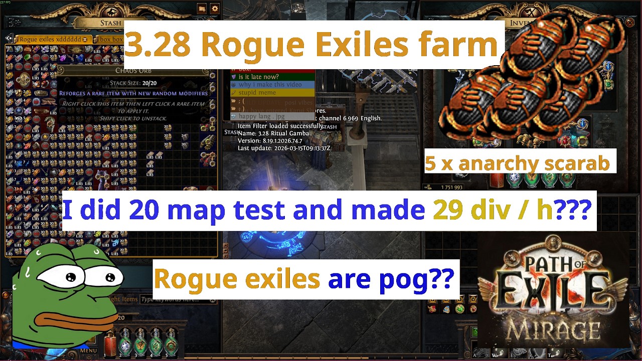 ROGUE EXILES FARM ON MIRAGE MAPS, INFAMOUS MOD ITEMS FARM - 3.28 MIRAGE LEAUGE