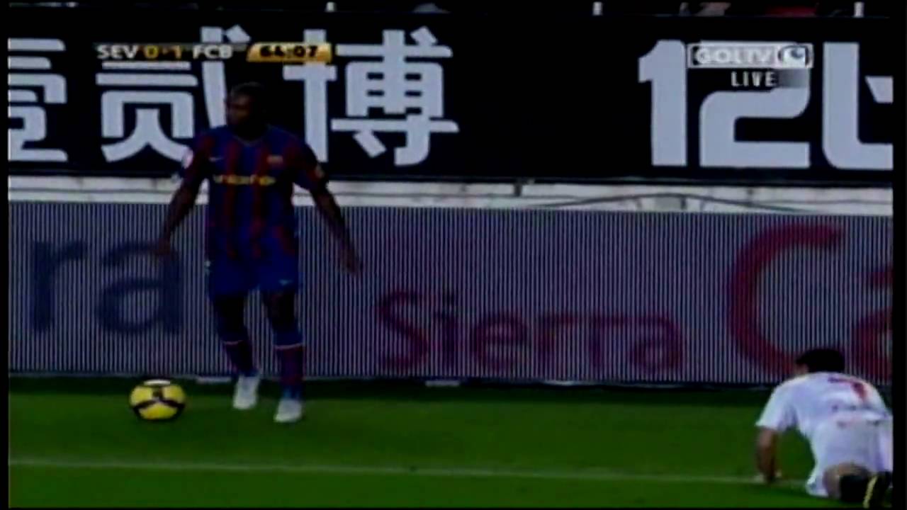 Sevilla 0-1 Barcelona  Global 2-2 Barcelona Eliminado de la Copa del Rey 01 -13 - 2010 HD