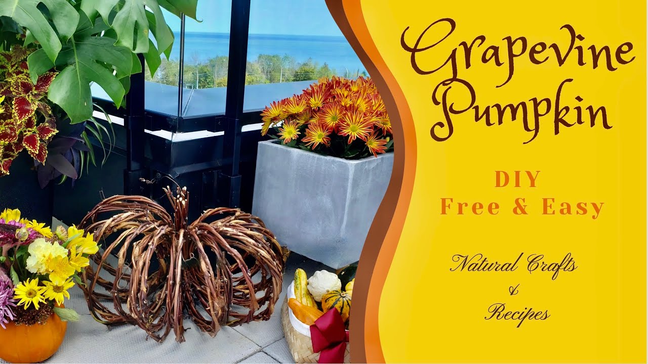DIY ~ Grapevine Pumpkin. Fantastic on your porch, or use it inside for a wonderful fall decor piece.