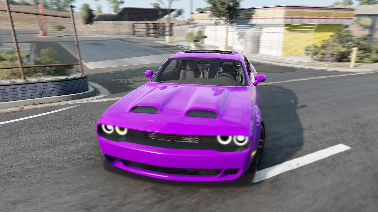 BeamNG.drive - Dodge Challenger SRT Hellcat Redeye 2019 - Car Show Test Drive Crash .