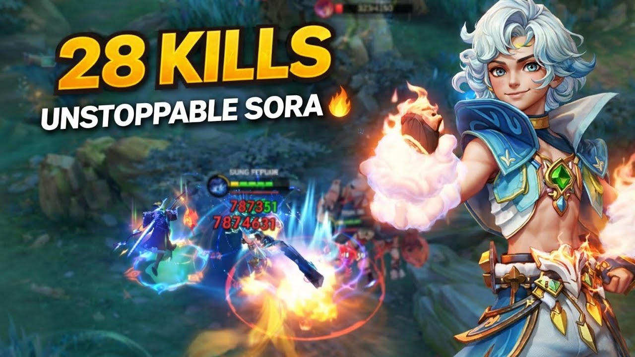 28 KILLS UNSTOPPABLE SORA 🔥 Insane Carry Gameplay | MLBB