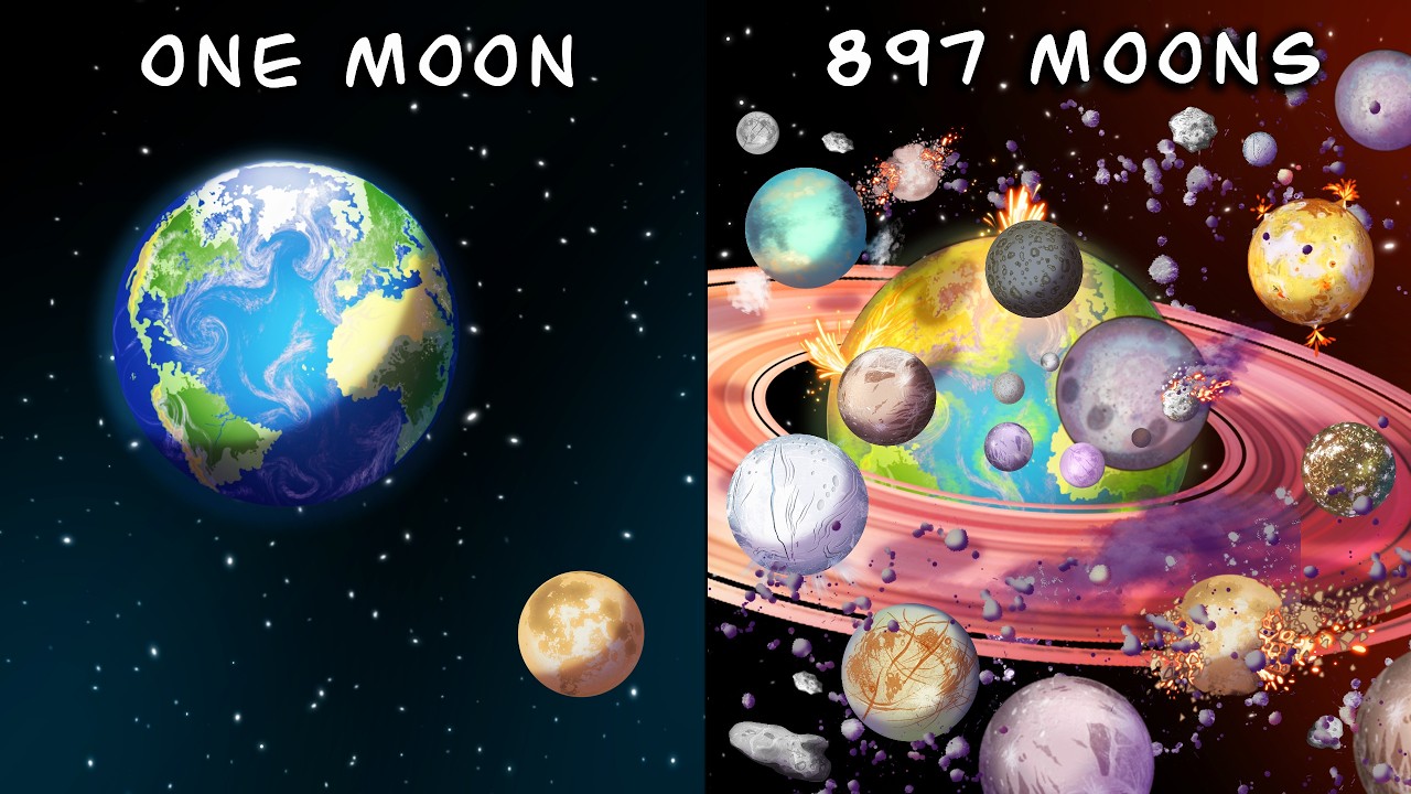 What If Every Moon In The Solar System Orbited Earth?