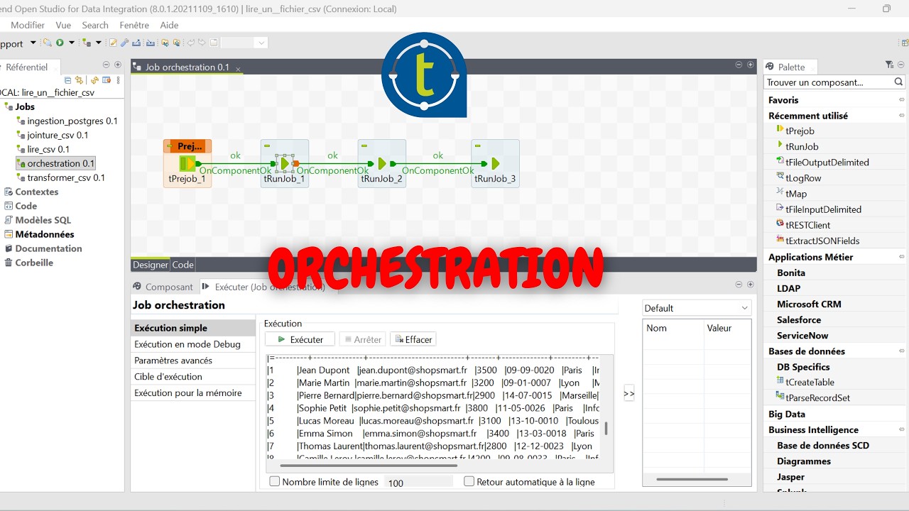 Talend Orchestration — Créer un Job Master avec tRunJob et triggers (Pipeline complet)